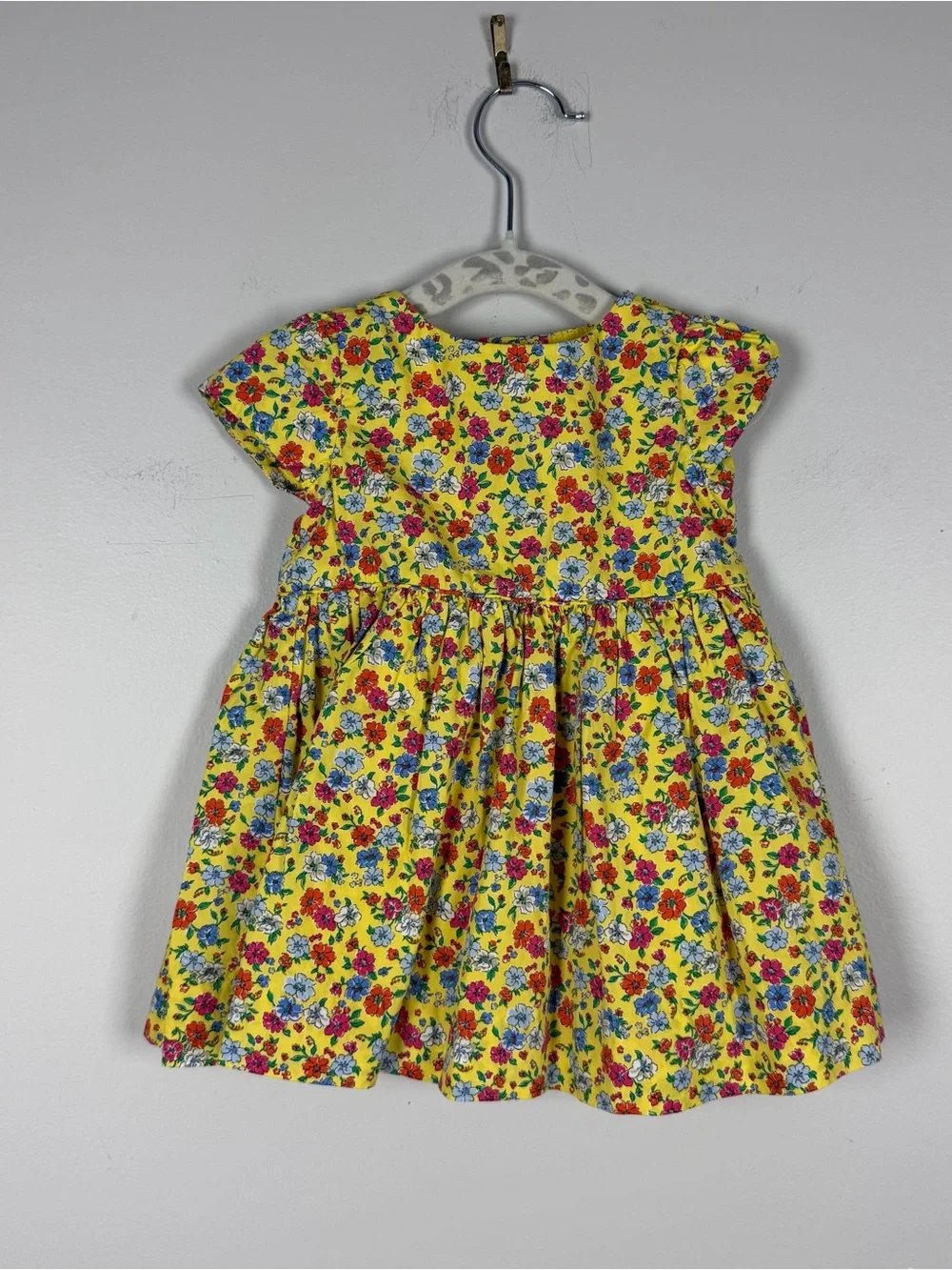 Ralph Lauren Baby Girl Yellow Floral Short Sleeve Fit & Flare Dress Size 3 Month